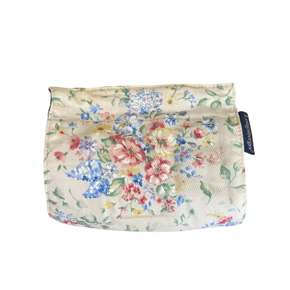 Longaberger Vintage 1990s Floral Tapestry Tri Fold Travel Organizer Cosmetic Bag
